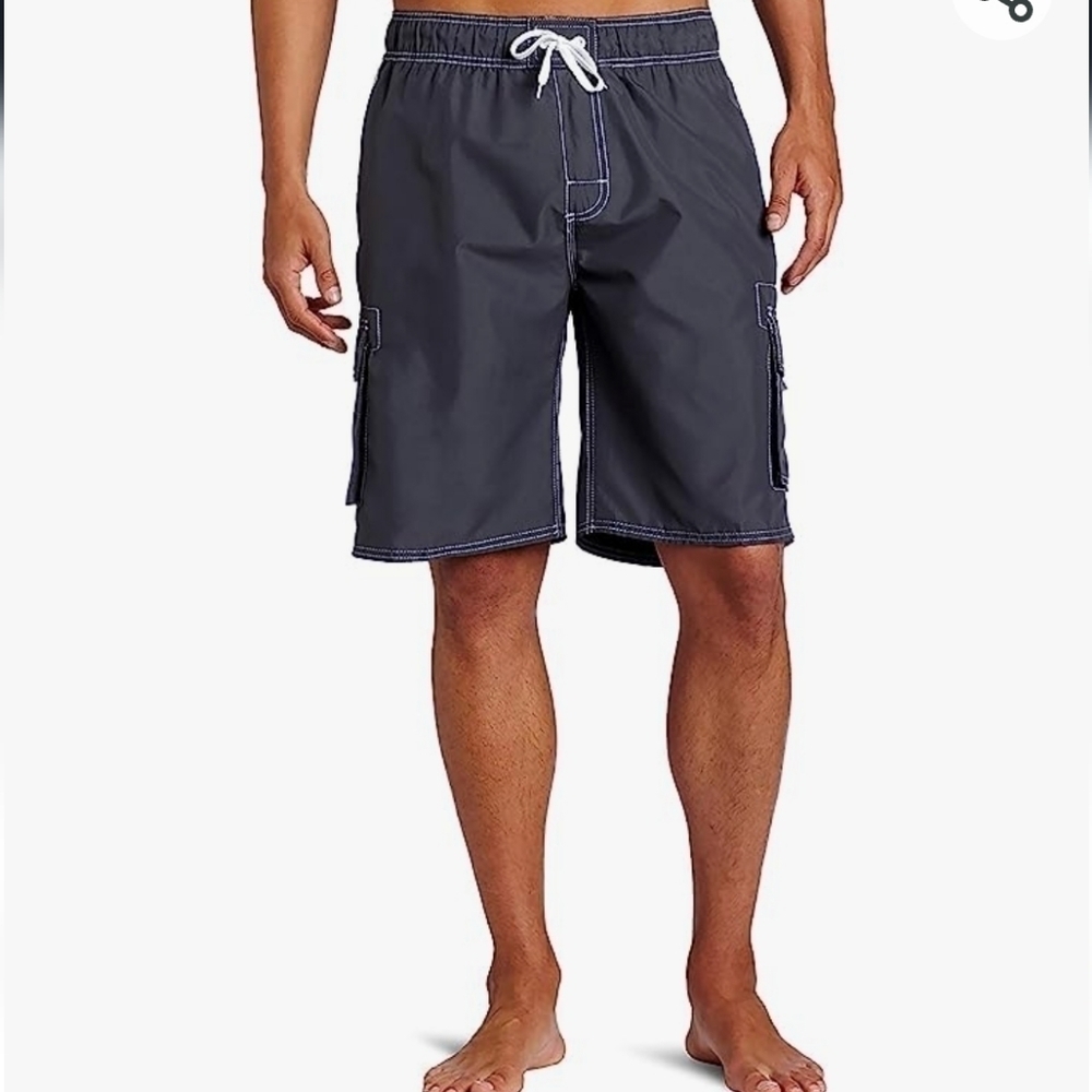 Kanu Surf Barracuda Swim Trunks Charcoal NWT